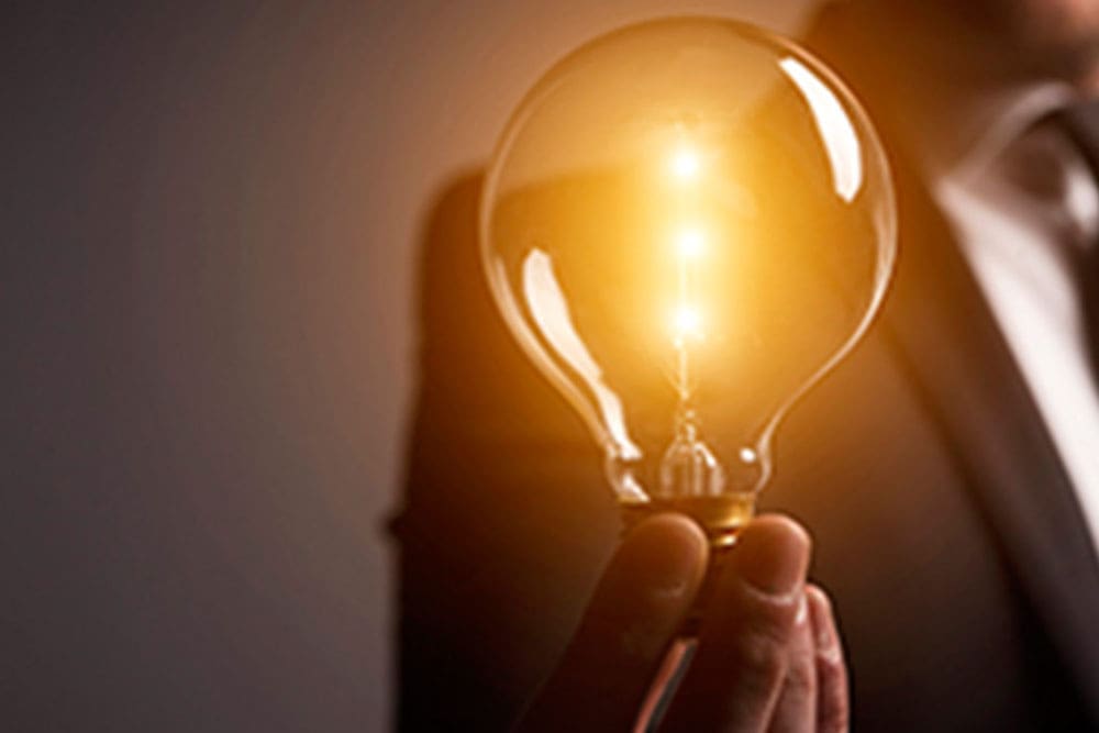 glowing lightbulb