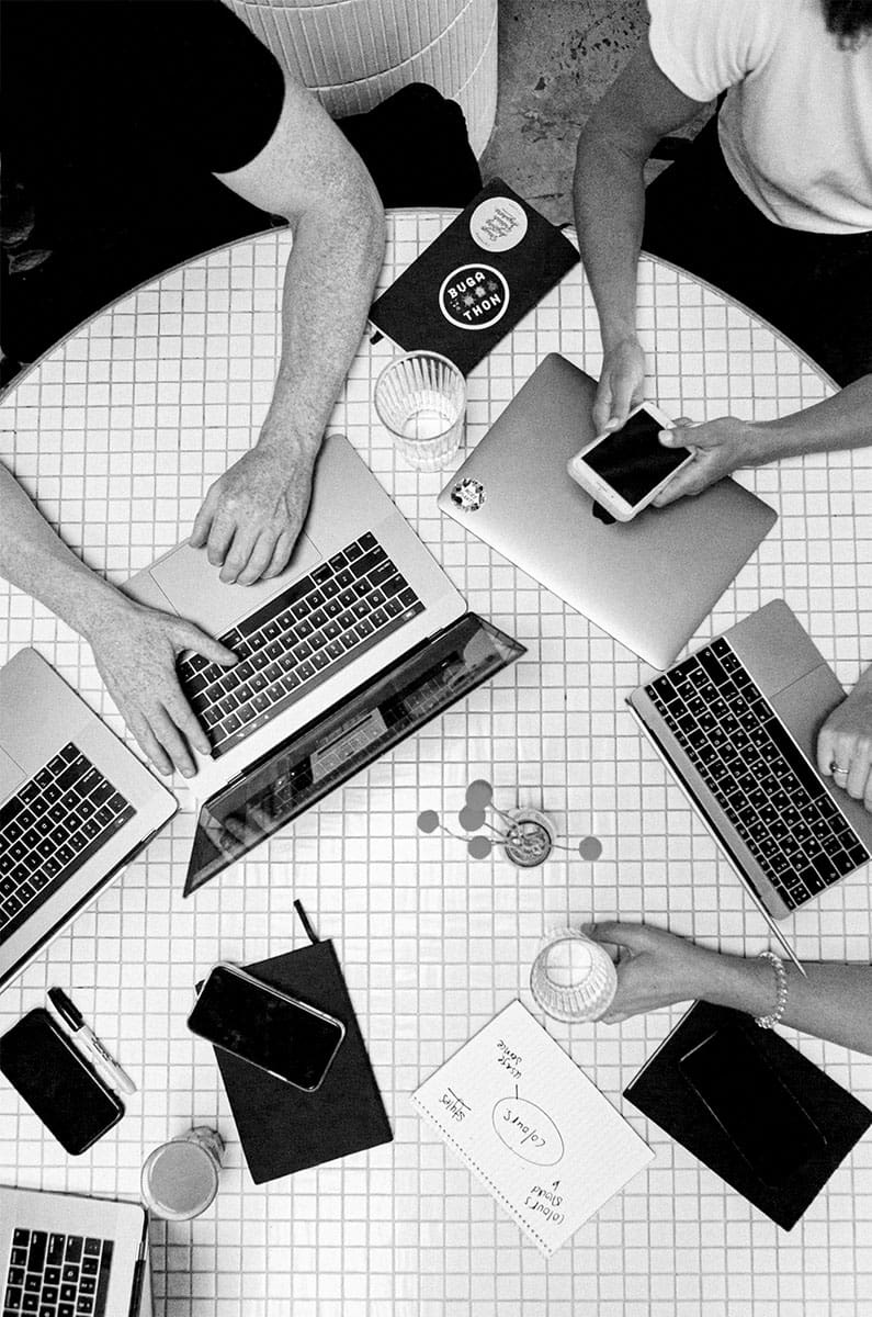 our team working together on ad campaigns